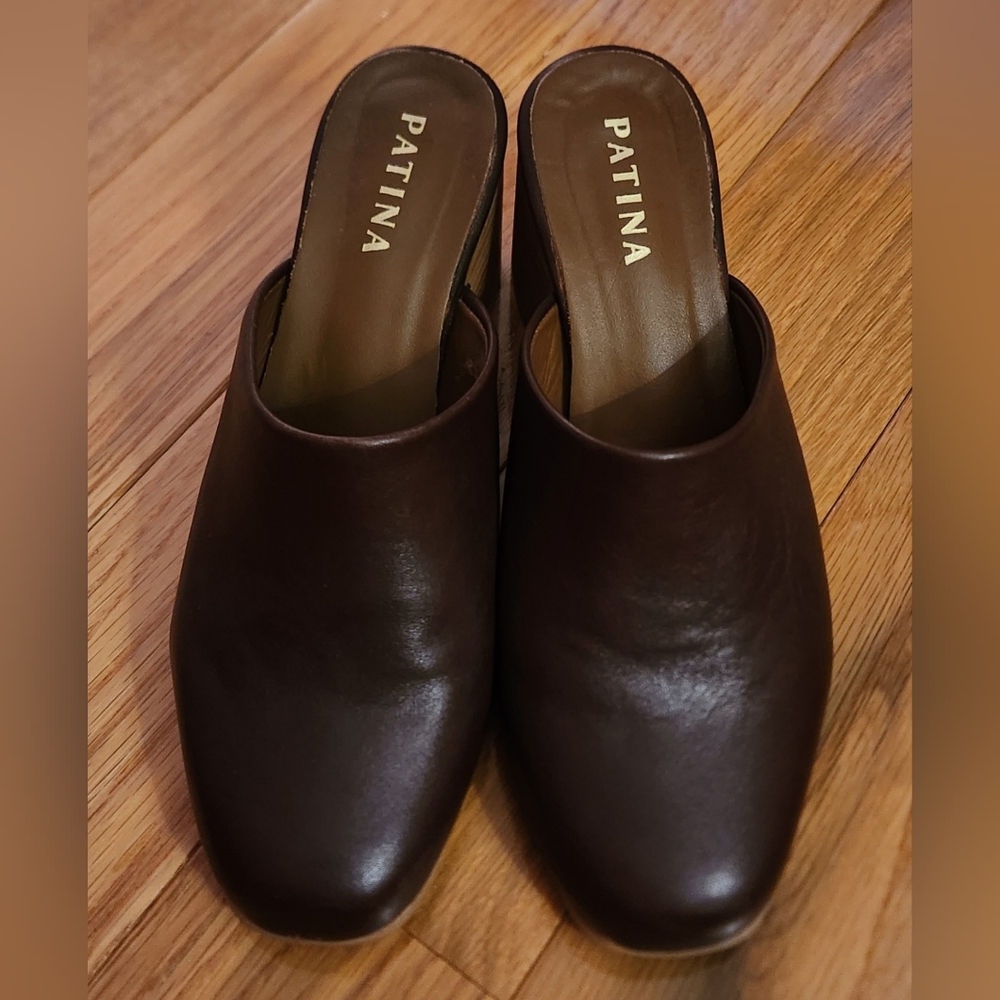 Patina Leather Mules